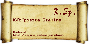 Káposzta Szabina névjegykártya