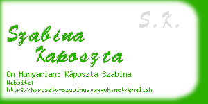 szabina kaposzta business card