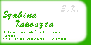 szabina kaposzta business card